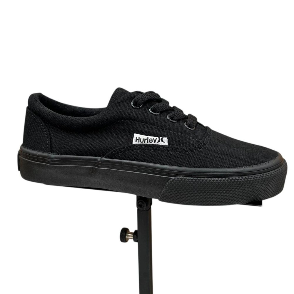 Hurley Little-Youth Boy's Canvas‎ Skate Shoes Size 12-13-2Y Black Casual Low Top